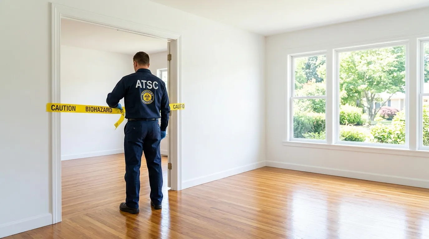 Certified biohazard cleanup crew performing Trauma Scene Cleanup in Lochearn